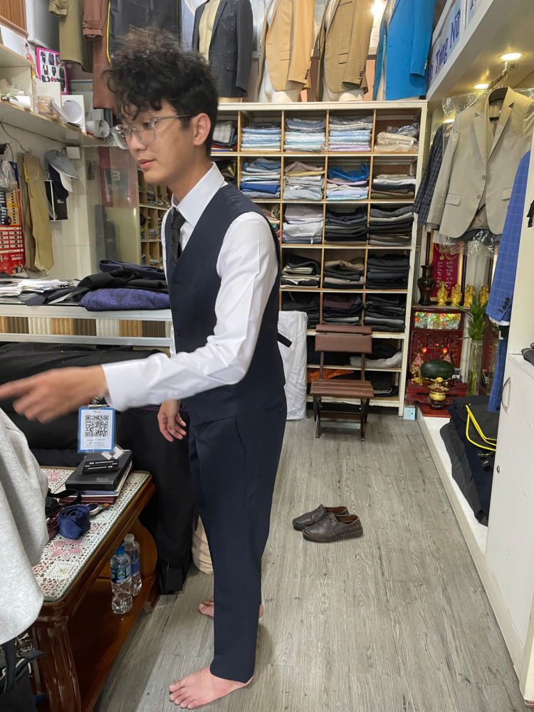 Mẫu Vest Nam Xanh Đen
