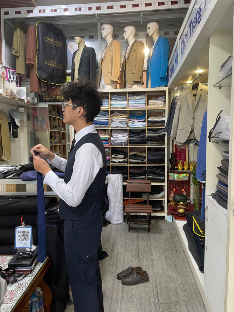 Mẫu Vest Nam Xanh Đen
