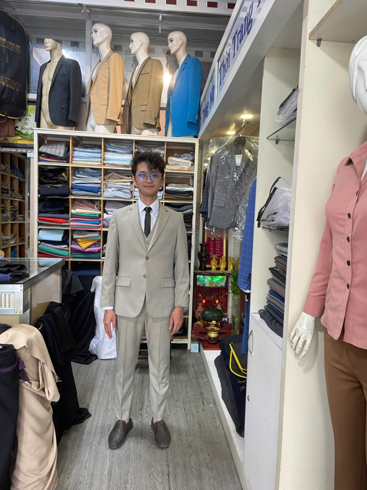Mẫu vest Nam Xám Nhạt Pha Be